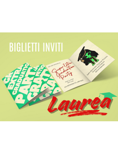 Biglietti di Invito Laurea Personalizzati - Serie Extra Graduation Party di 5Dimensione-www.5dimensione.it