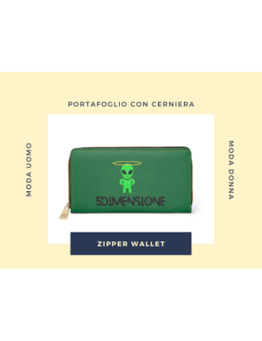 Portafoglio con Cerniera Personalizzato con Nome - Disponibile in vari colori
