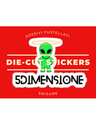 Adesivi Fustellati Personalizzati in cinque dimensioni con Logo 5Dimensione