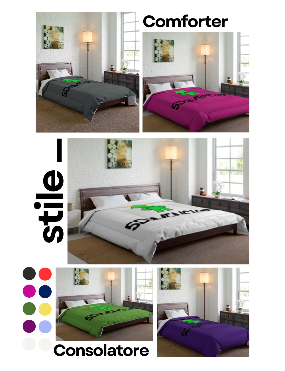 Comforter Personalizzato Quinta Dimensione con Nome - Stile unico